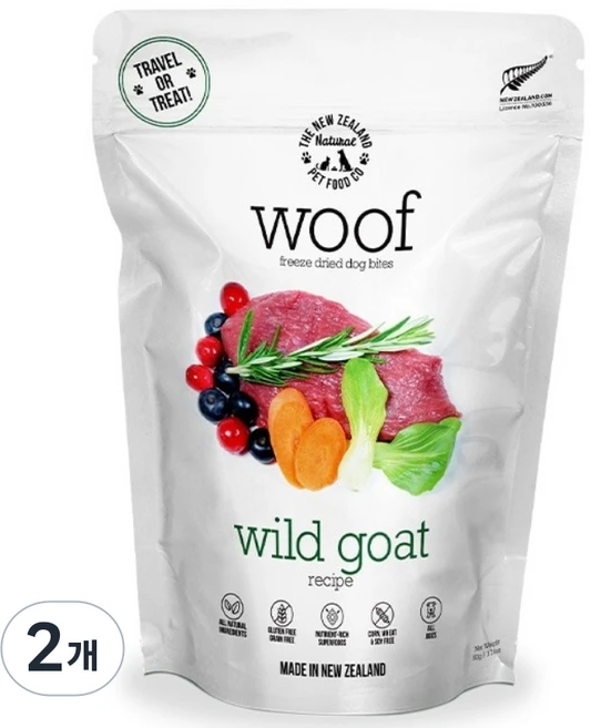 워프 와일드고트(야생산양) 동결건조 전연령 사료 (소용량), 산양, 50g, 2개 - 쿠팡
