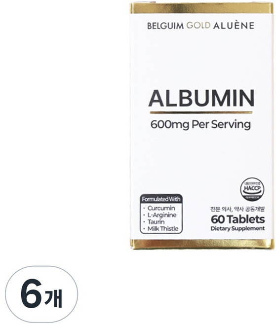 알루엔 유럽활력제 유럽식 알부민 식약청 HACCP 인증, 6개, 60정