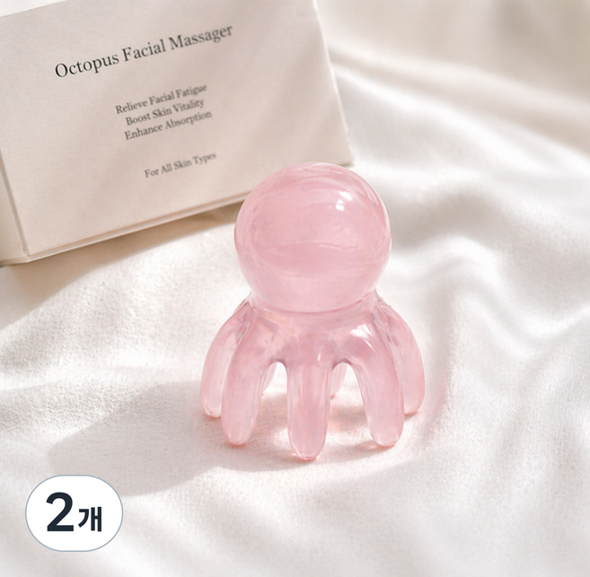 조온하루 문어 두피 전신 괄사 마사지기, 아이스핑크, 2개