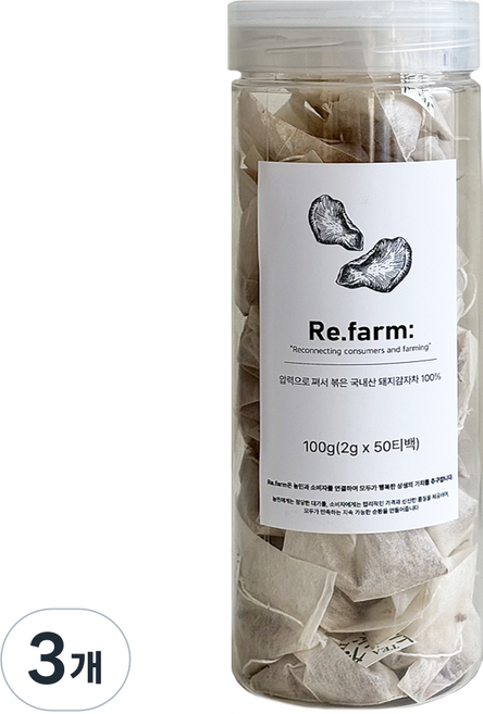 리팜 압력으로 쪄서 볶은 국내산 돼지감자차 삼각티백 오픈캡형, 3개, 50개입, 2g