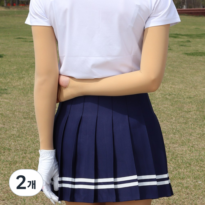 톤앤톤 자외선차단 골프 살색 스킨 팔토시 손등 쿨토시, 2개, 쿨톤