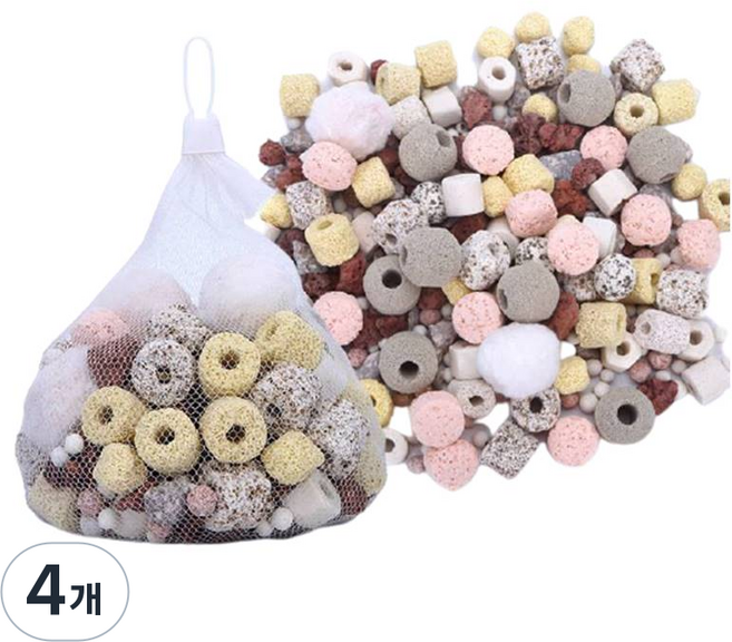 혼합 여과재 14in1 500g 물멍 어항 수족관 여과돌, 4개