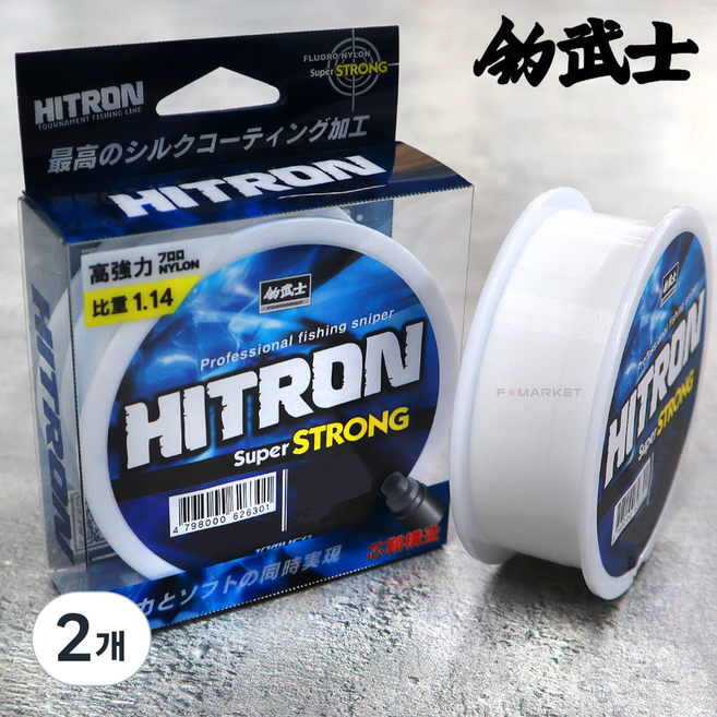 조무사 히트론 슈퍼스트롱 세미플로팅 바다 갯바위 원줄 모노라인, 2개, 화이트