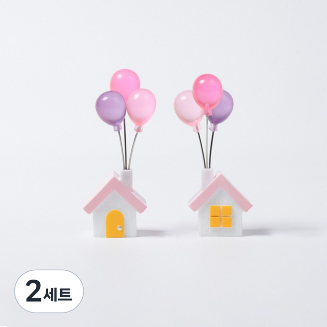 Craft Buddy 파스텔톤 풍선 장식 대시보드 집 피규어 자동차 인테리어, 2세트, 핑크 2개입