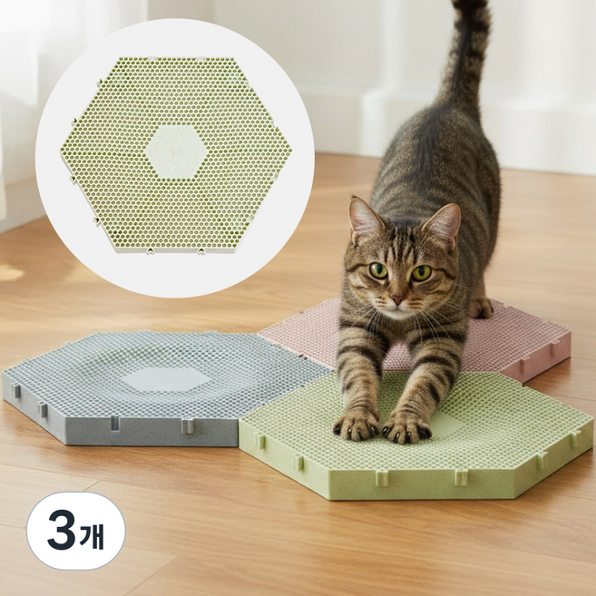 고양이스크래쳐 퍼즐 고양이 장난감 고양이용품, 3개, 그린