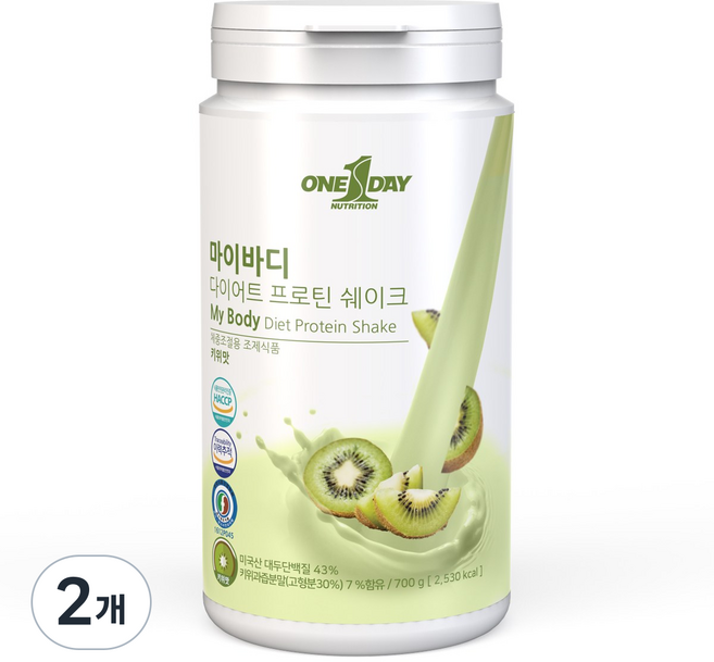 원데이뉴트리션 마이바디 프로틴 쉐이크 키위맛, 2개, 700g