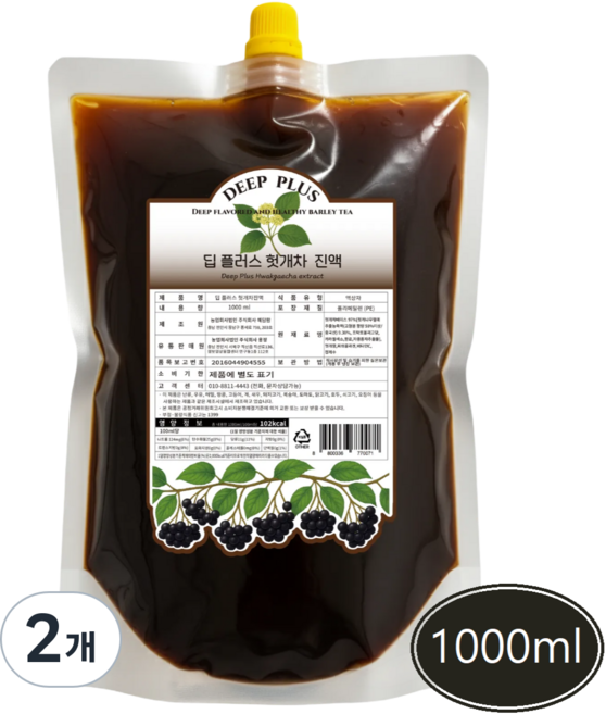 딥 플러스 헛개차 진액, 2개, 1kg