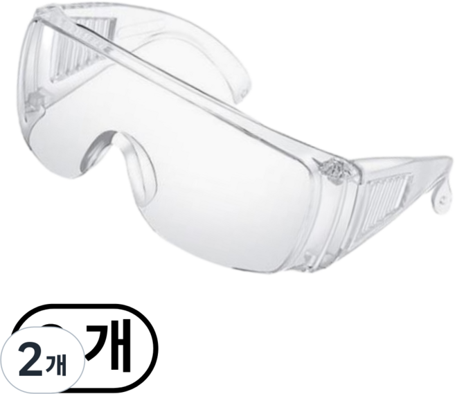 워터밤 고글 투명 보안경 비말차단 눈보호 작업용 예초 방역 안전안경, 2개, 화이트