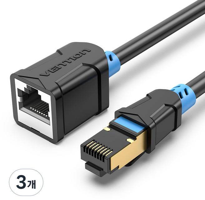 벤션 CAT6 SSTP 기가비트 초고속 랜선 연장케이블 IBL, 10m, 3개