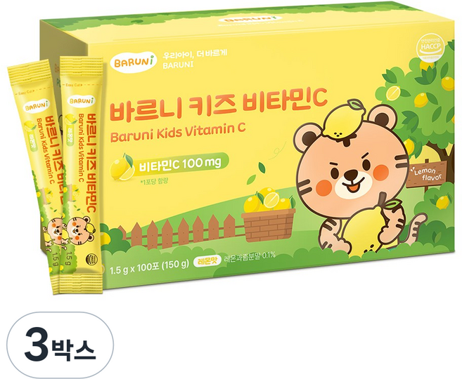 바르니 키즈 비타민C 어린이 청소년, 150g, 3박스