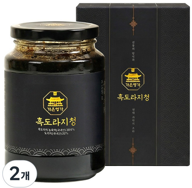 도라지함량 60.6% 가온명가 흑도라지청 구증구포 도라지청, 600g, 2개, 1개입