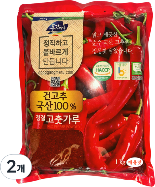농협 [25년산] 영월농협 국산 청결고춧가루(매운맛), 1kg, 2개