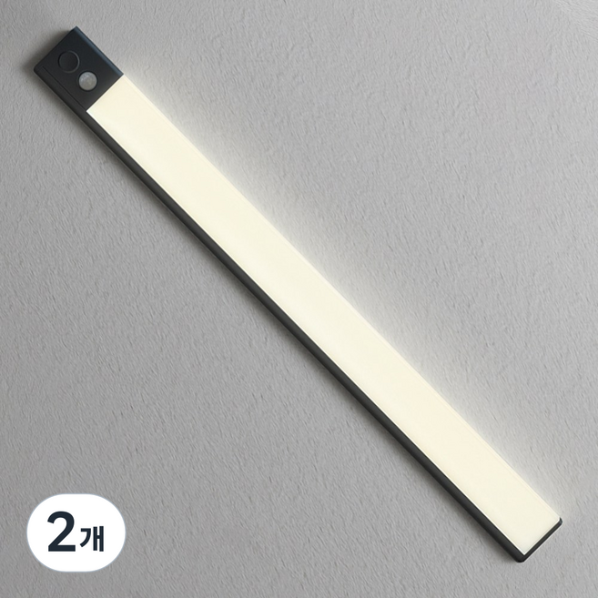 파카이라이트 무타공 슬림 엣지 알루미늄합금 터치식 LED 센서등 40cm, 블랙, 2개