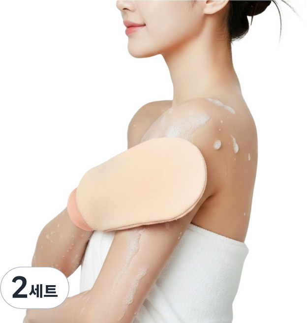 스탠다드엔 2세대 때밀이 타올 때타올 샤워타올, 2세트, 2개입, 소프트(부드러운 저자극), 피치