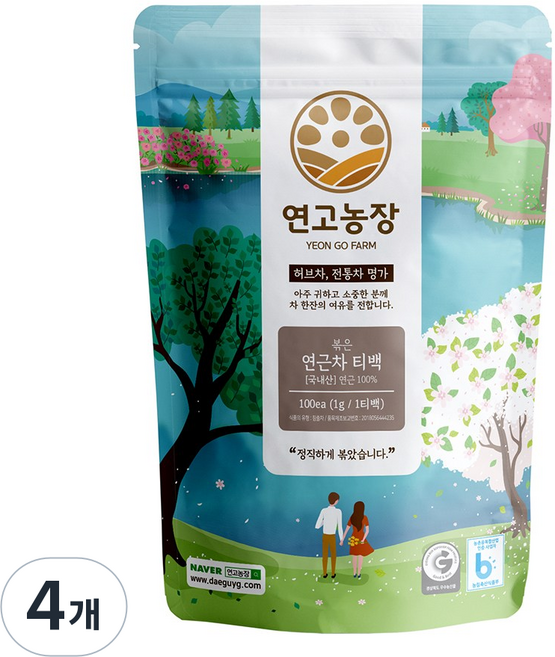 국내산 볶은 연근차 삼각티백 100ea, 1g, 100개입, 4개