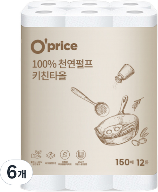 오프라이스 키친타올, 6개, 150매