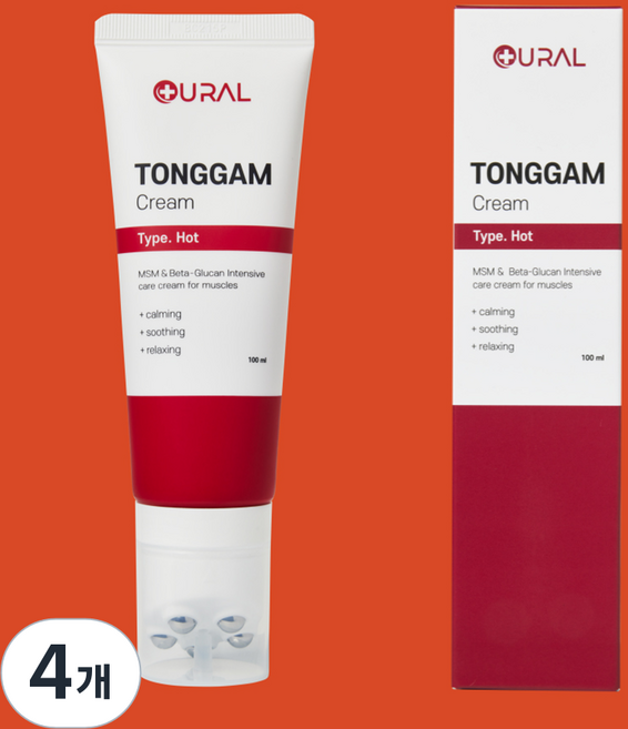 유랄 통감크림 MSM 식이유황크림 핫, 4개, 100ml