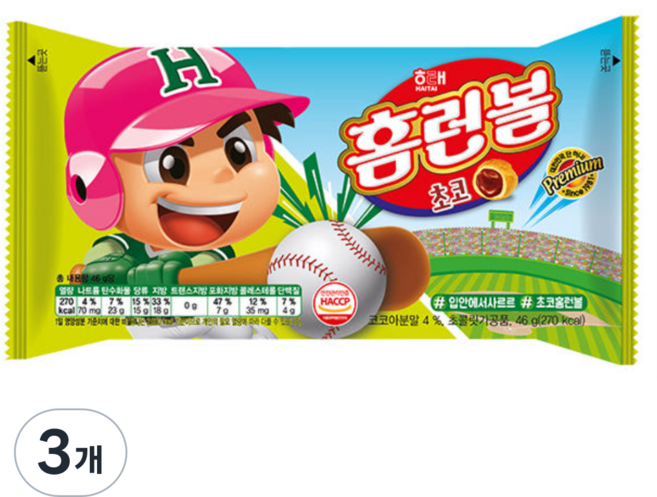 홈런볼 초코, 46g, 3개
