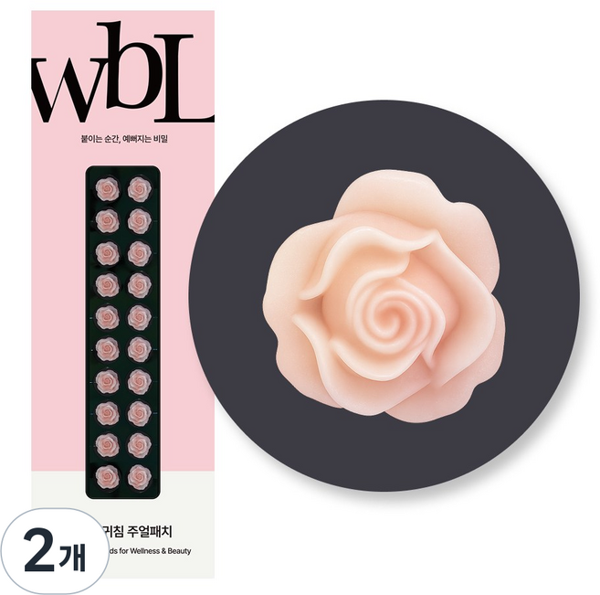 wbL 윙블링 피오니 로즈 이혈테라피 귀침 주얼패치 (2size), M(6mm), 2개