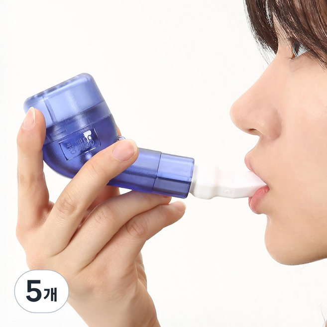 청폐88 수동식흉벽진동기 가래배출 객담유도 폐활량운동 청색(투명), 5개