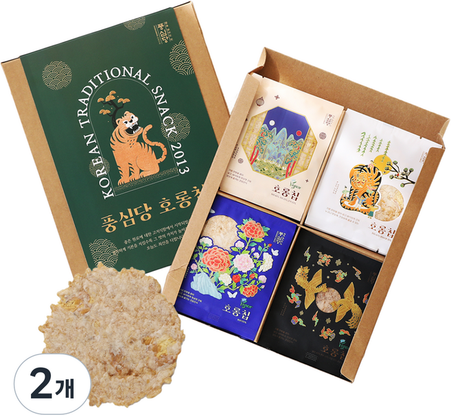 풍심당 호롱칩 국내산 누룽지칩 선물세트 새해 선물 설 선물 선생님 선물, 2개, 340g