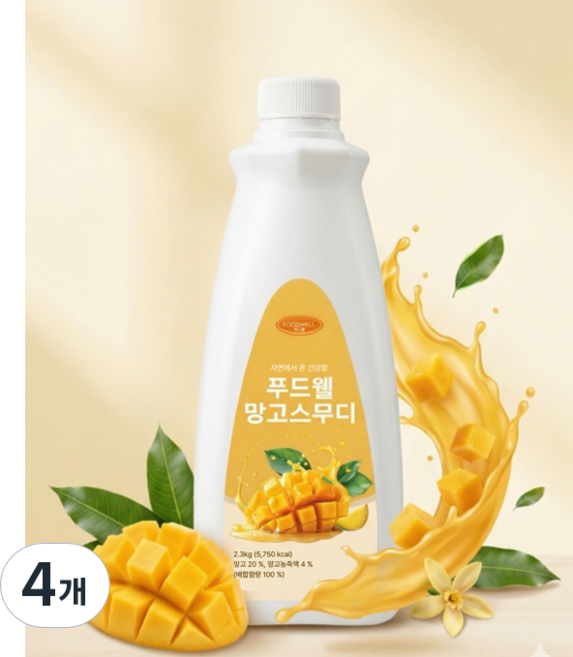 푸드웰 망고스무디, 4개, 2.3kg