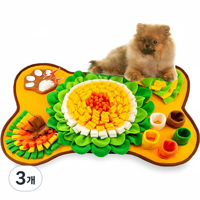 융풍 강아지 노즈워크 장난감 강아지 노즈워크 간식놀이 매트, 3개