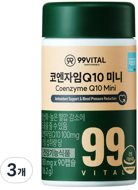 99바이탈 코큐텐 코엔자임Q10 미니, 3개, 90정