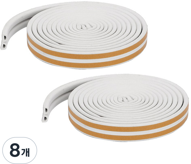 레디보드 고무패킹 문풍지 D형, 8개, 화이트