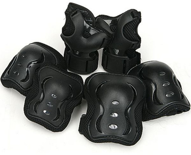 킹카 301 성인 남성용 손목 + 팔꿈치 + 무릎 보호대, 1세트, 블랙