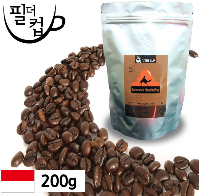 [필더컵] 원두커피 인도네시아 수마트라 만델링, 에스프레소(가정용)/모카포트, 200g x 1개, 200g, 1개