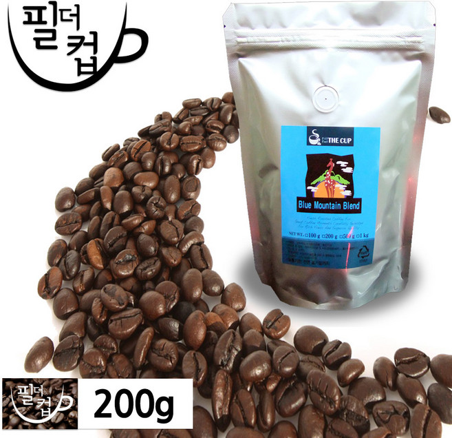 [필더컵] 원두커피 블루마운틴 블렌드, 곱게분쇄, 200g, 1개