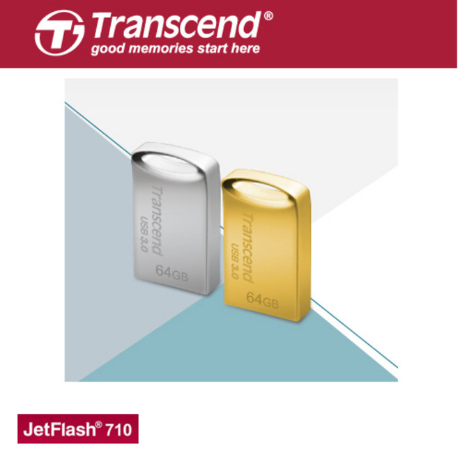 트랜샌드 JetFlash 710 USB 메모리/USB 3.0, 실버, 8GB, 1개
