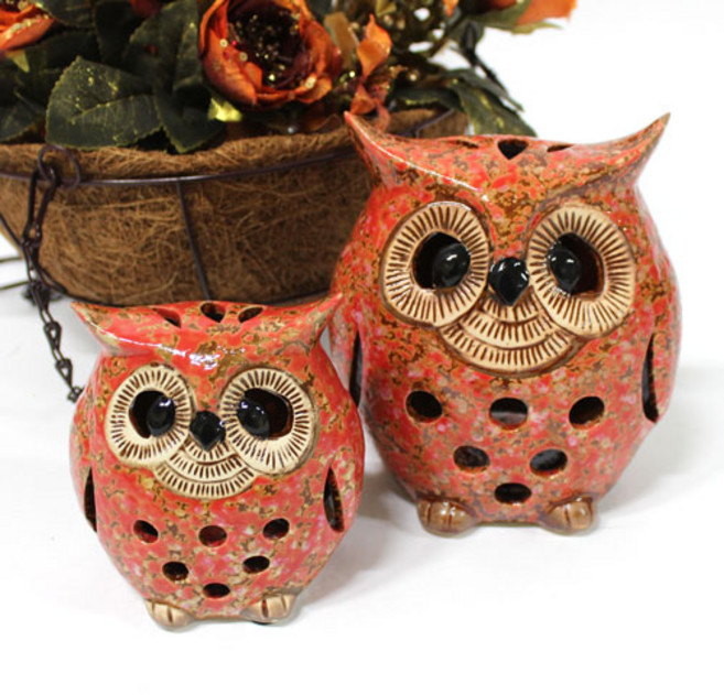 수인아트 홍자매 부엉이 캔들홀더 2P, 1세트