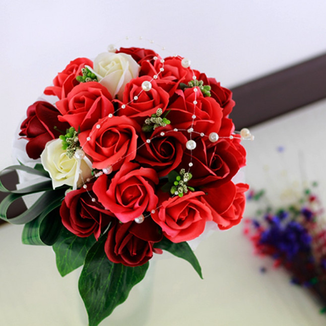 아침향기 졸업식 꽃다발 재롱잔치 비누꽃다발, 레드, 1개