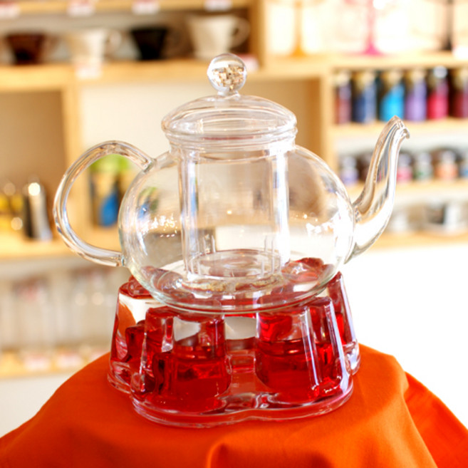 comac chicao 유리티포트 세트, 유리티포트800ml + 레드티워머대, 1개