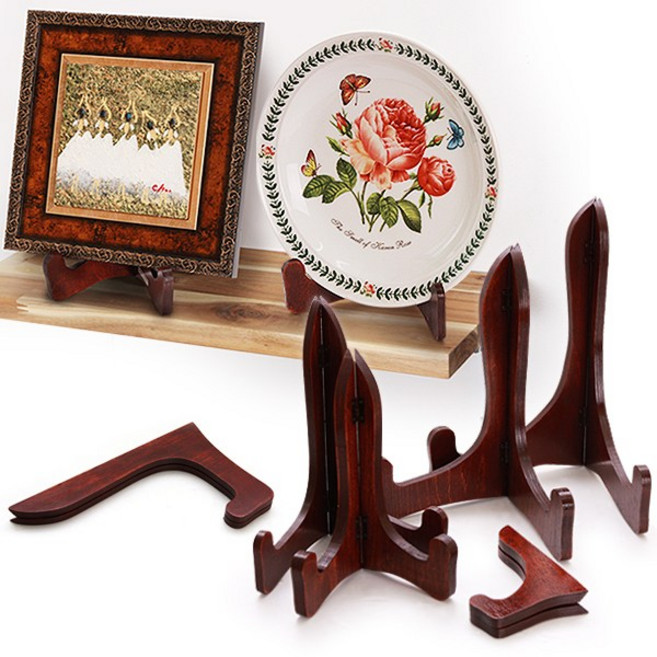 접시 액자 받침대 거치대 이젤 좌대, 1개, 월넛