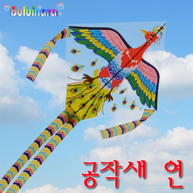 buluinara 국산 비닐 가오리 연 (독수리연 공작새연 비닐연) 연날리기