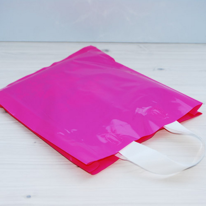 비닐쇼핑백 루프쇼핑백 핫핑크무지, 1개