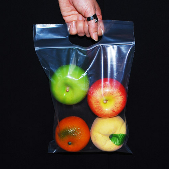 비닐쇼핑백 손잡이지퍼백 투명, 50장