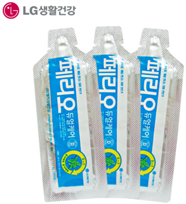 LG생활건강 페리오 듀얼케어 치약 4g 구강청결제, 50개