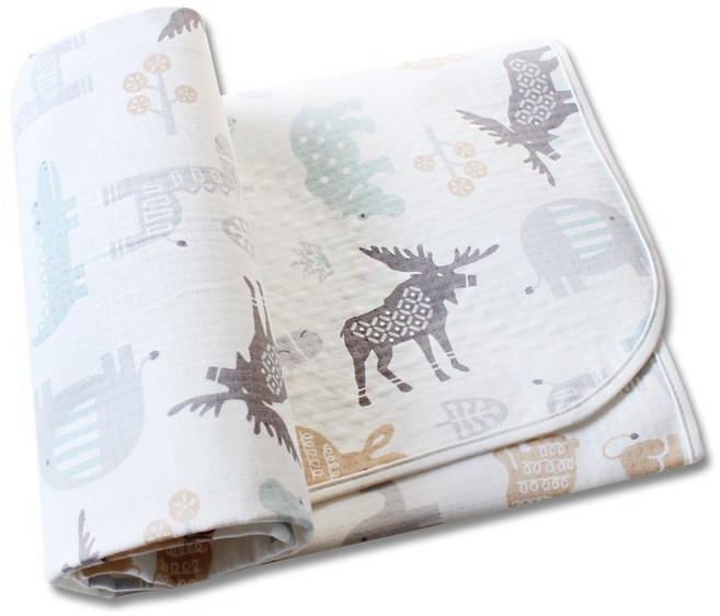 코튼리퍼블릭 순면거즈 방수요, 밤부애니멀, 1개