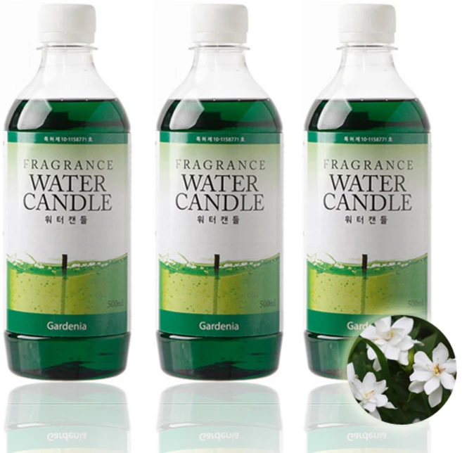 액상향초 워터캔들 500ml X 4병 + 전용심지 + 점화기, 가데니아, 4개 - 쿠팡
