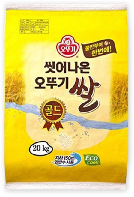 오뚜기 씻어나온 쌀 골드, 1개, 20kg