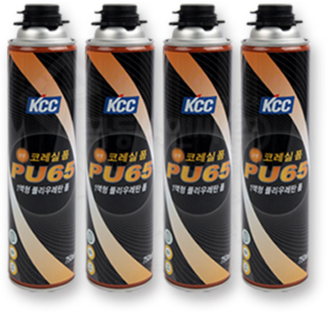 KCC 코레실 폴리우레탄폼 PU65 난연폼, 노란색, 750ml, 1개