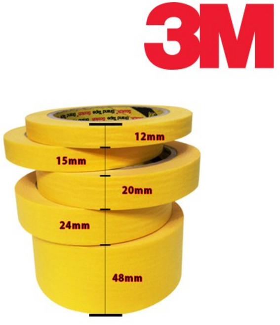 3M 종이 마스킹테이프 노란색