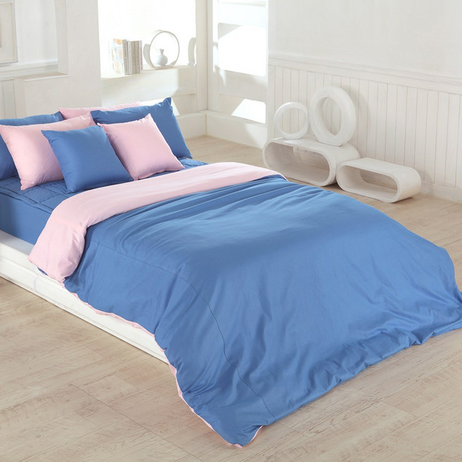 보드래 내츄럴 순면100% 순면이불커버, 마린블루+베이비핑크(양면)