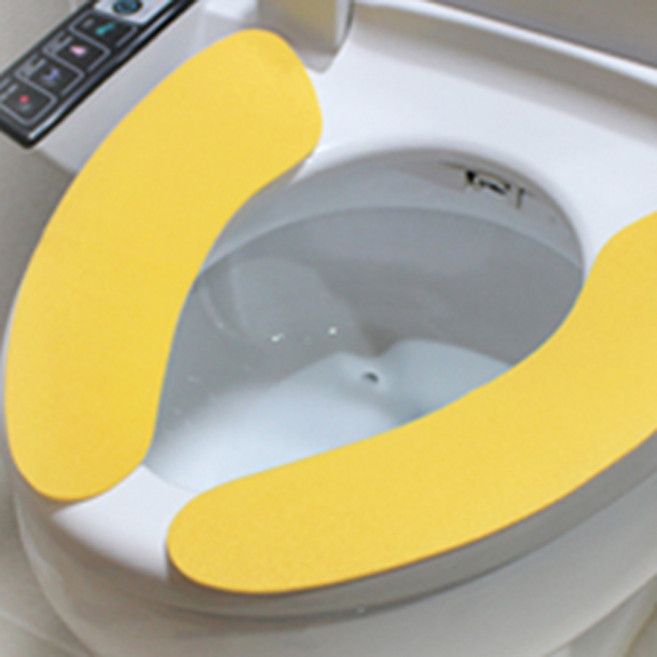 코쿠보 세탁가능 붙이는 변기 시트, 심플옐로우, 1개