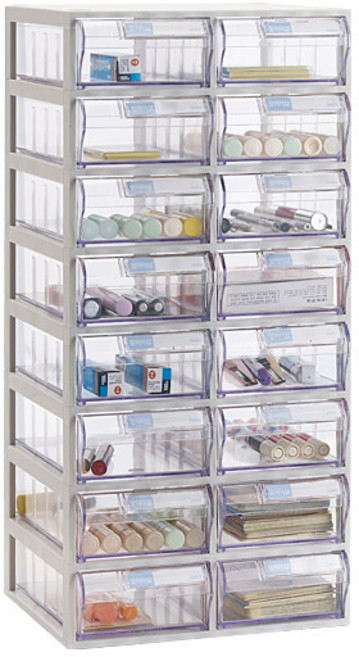 모아이샵 다용도 투명 수납함(중형) 수납함, 06_수납함 16칸