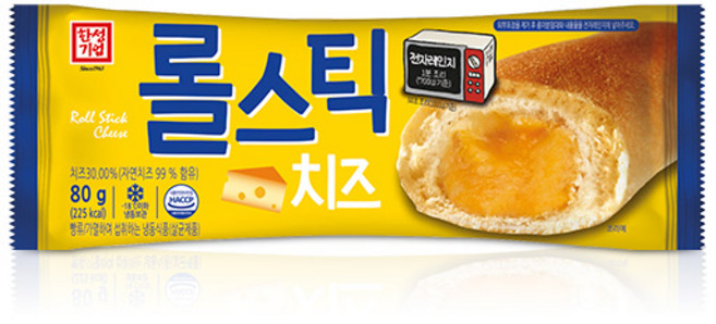 [한성기업] 자연치즈 간식빵 롤스틱 치즈 80g 1개, 15개